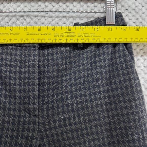 Theory Pants Womens 0 Black Houndstooth Ponte Stretch Slim Straight Mid Rise - Picture 9 of 14